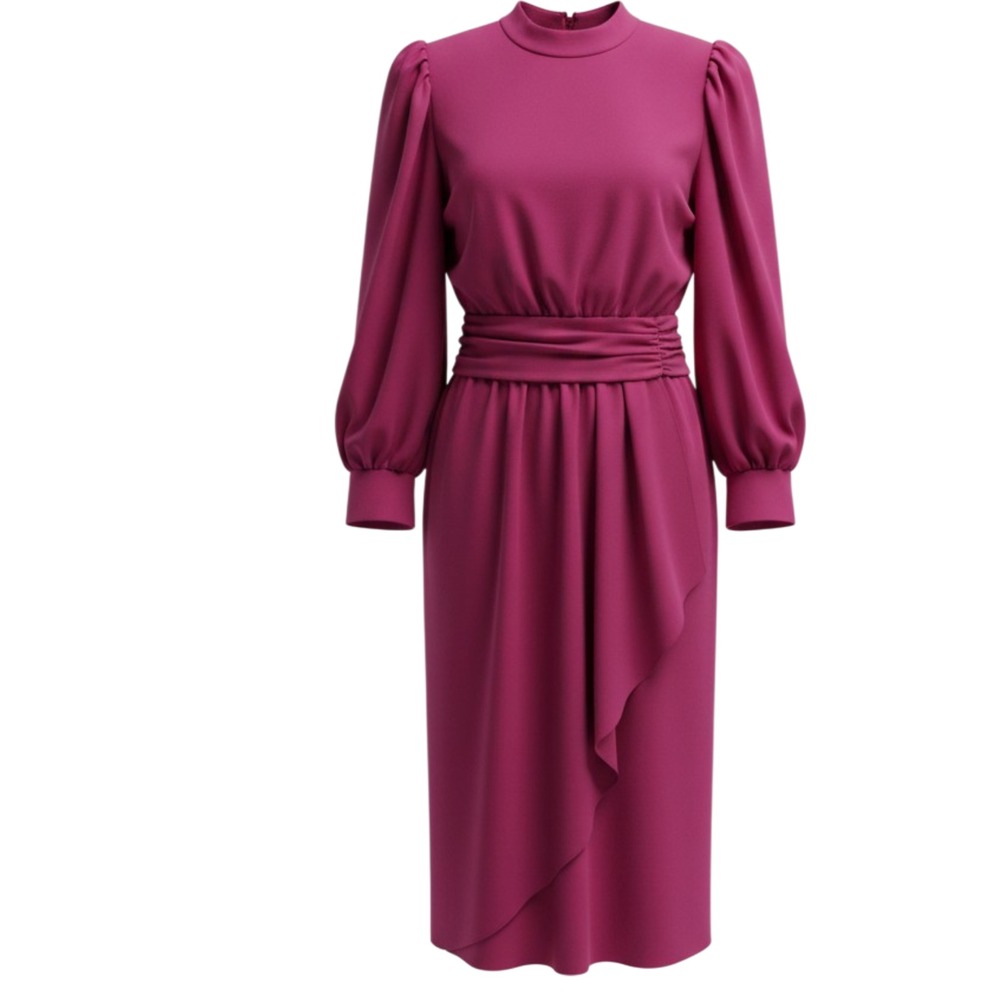 Caron Petite  Cocktail Vintage Dress Size 6  Puff Sleeve Shoulder Pads 80's Glam